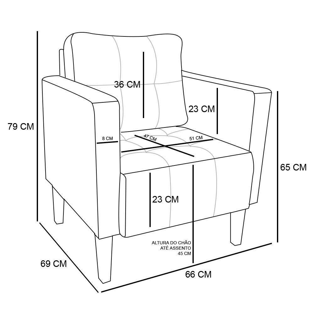 Kit Sofá Retrô 2 Lugares E 02 Poltronas Marrom - 3