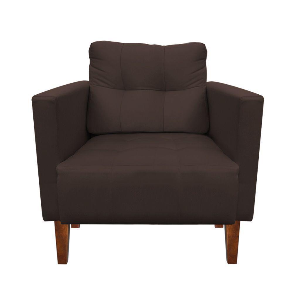 Kit Sofá Retrô 2 Lugares E 02 Poltronas Marrom - 8