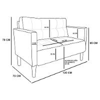 Kit Sofá Retrô 2 Lugares E 02 Poltronas Marrom