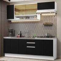 Cozinha Completa 240003 Com Armário E Balcão Branco/Preto - 1