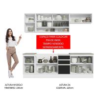 Cozinha Completa 240003 Com Armário E Balcão Branco/Preto - 7