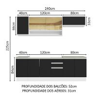 Cozinha Completa 240003 Com Armário E Balcão Branco/Preto - 9