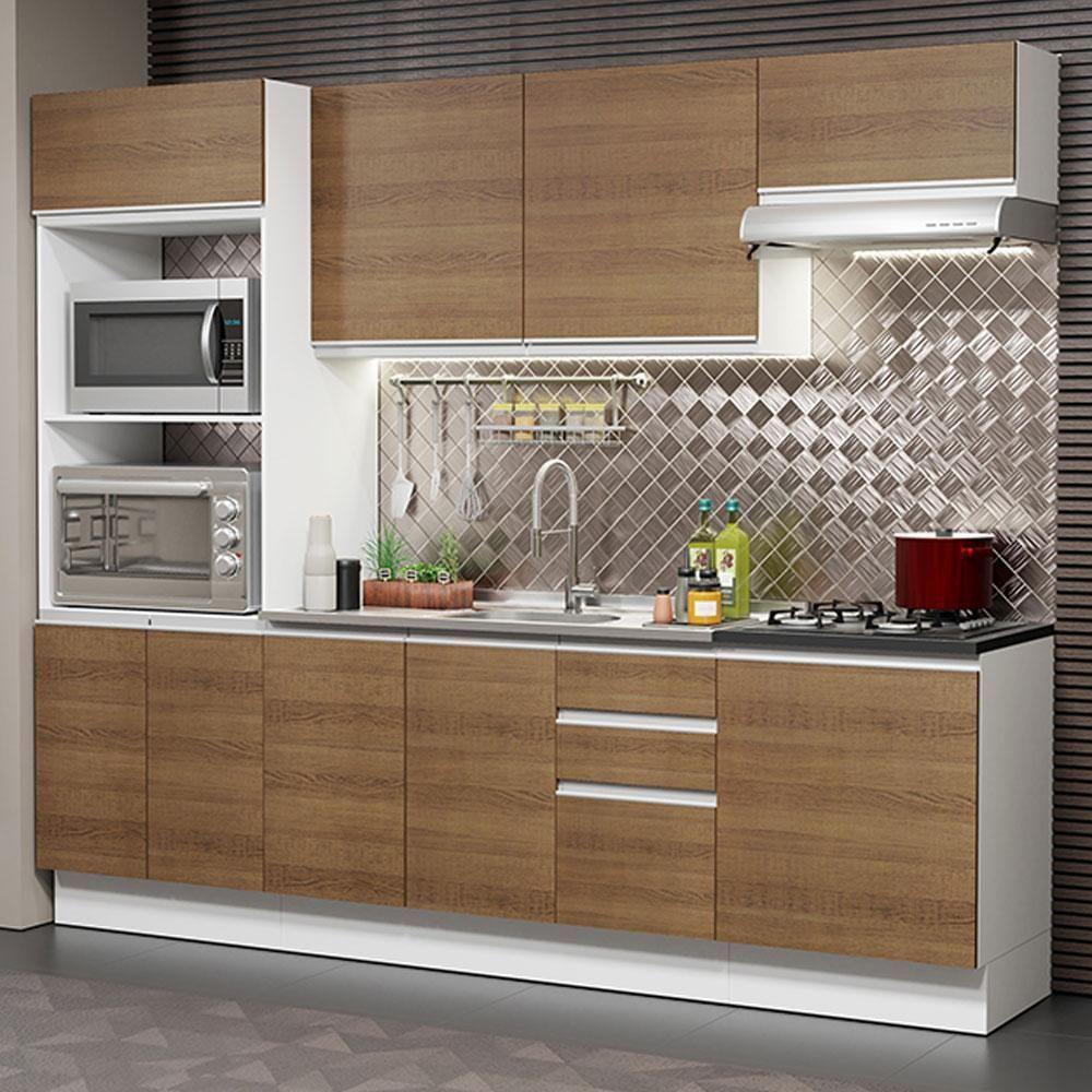 Cozinha Completa 100% Mdf Madesa Acordes Branco Rustic - 1