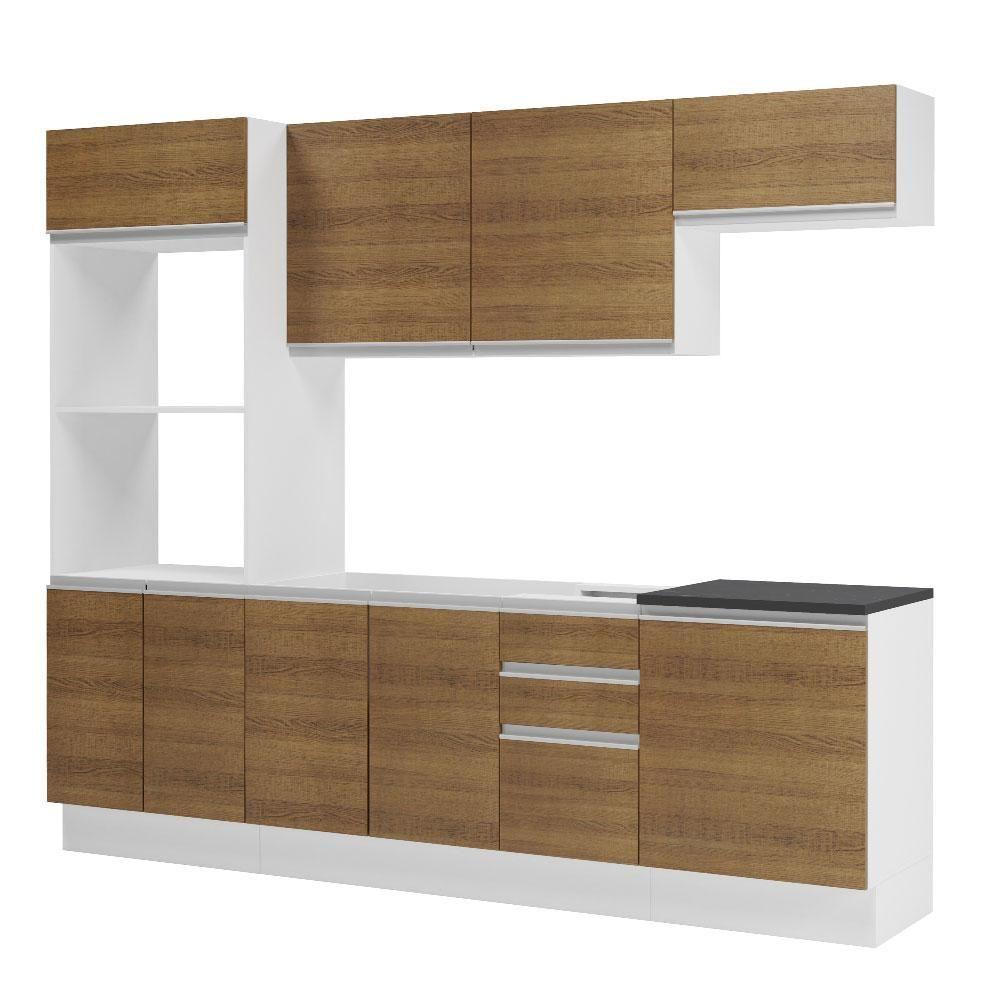 Cozinha Completa 100% Mdf Madesa Acordes Branco Rustic - 4