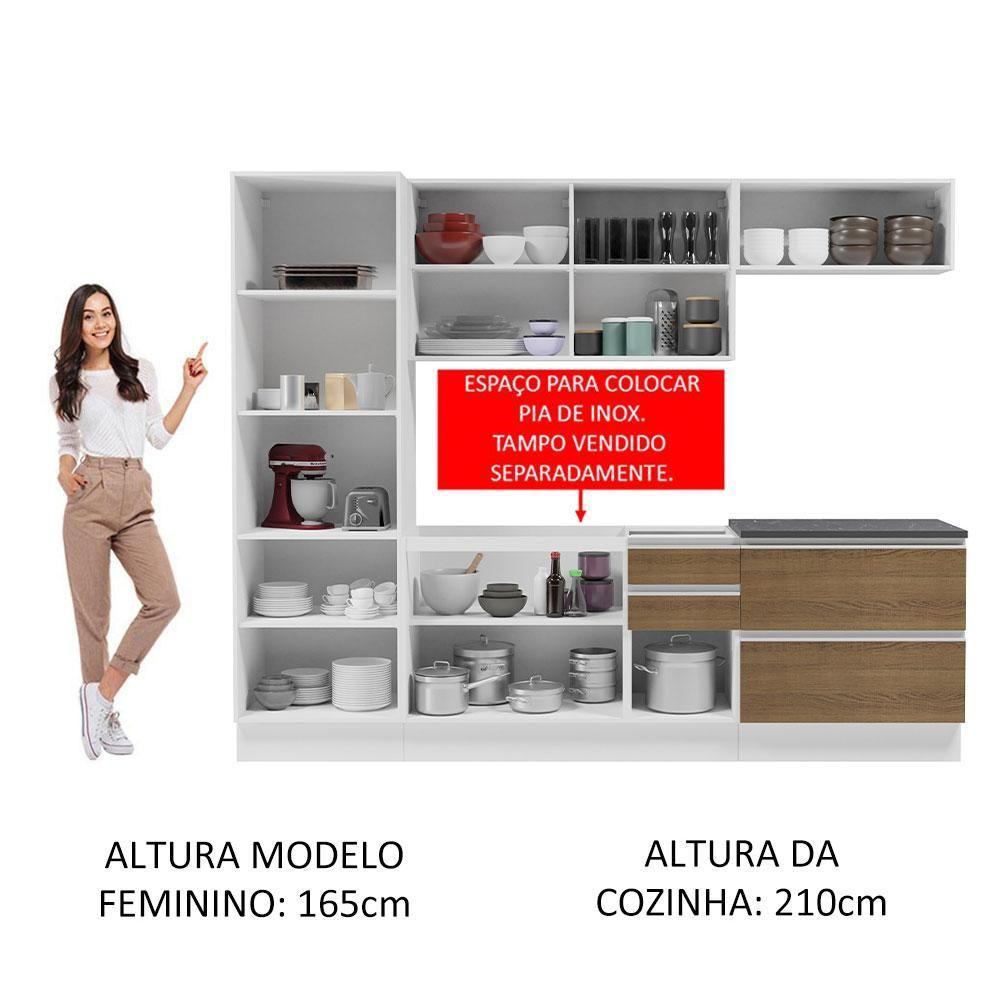 Cozinha Completa 100% Mdf Madesa Acordes Branco Rustic - 3