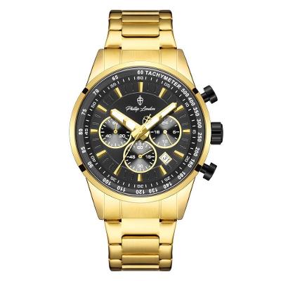 Relógio Masculino Hazard Steel Golden 43mm