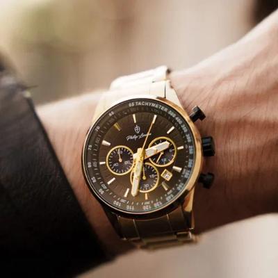 Relógio Masculino Hazard Steel Golden 43mm