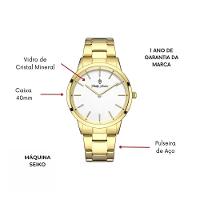Relógio Masculino Beckham Steel Golden White 40mm - 5