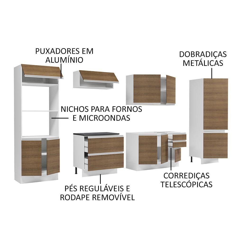 Cozinha Completa 100% Mdf Madesa Acordes Branco Rustic - 6