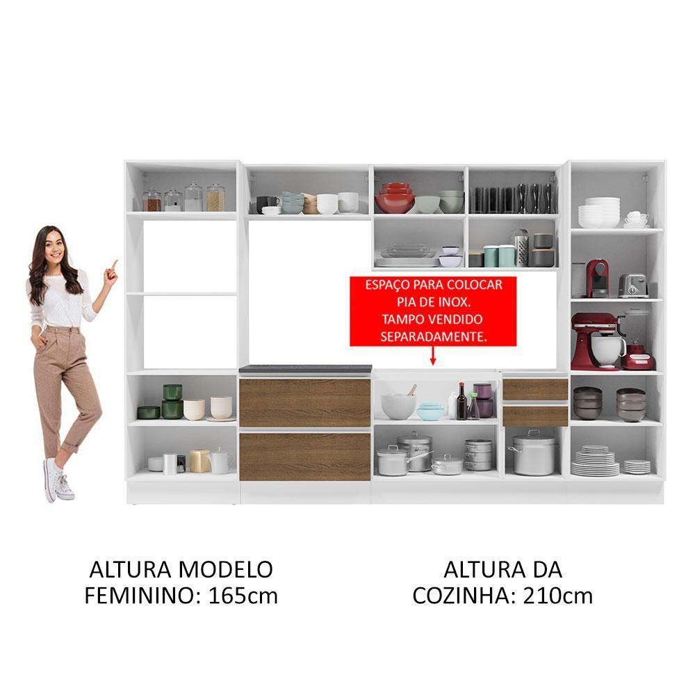 Cozinha Completa 100% Mdf Madesa Acordes Branco Rustic - 8
