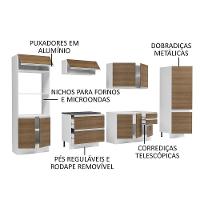 Cozinha Completa 100% Mdf Madesa Acordes Branco Rustic - 6