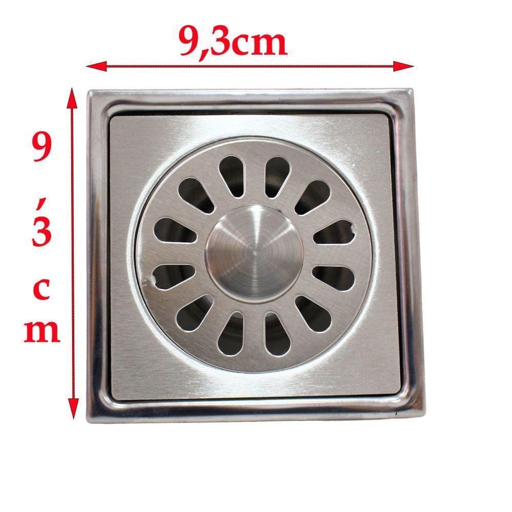 Ralo Inox 201 Inteligente 10x10cm Sem Mau Cheiro Tampa 2mm - 2