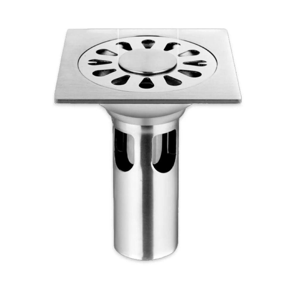 Ralo Inox 201 Inteligente 10x10cm Sem Mau Cheiro Tampa 2mm - 3