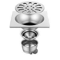 Ralo Banheiro Quadrado 10x10cm Aço Inox Anti Odores Insetos - 3