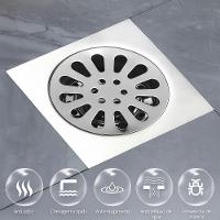 Ralo Banheiro Quadrado 10x10cm Aço Inox Anti Odores Insetos - 7