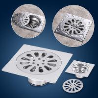 Ralo Banheiro Quadrado 10x10cm Aço Inox Anti Odores Insetos - 8