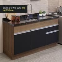 Cozinha Compacta 150002 Com Armário E Balcão Rustic/Preto - 6