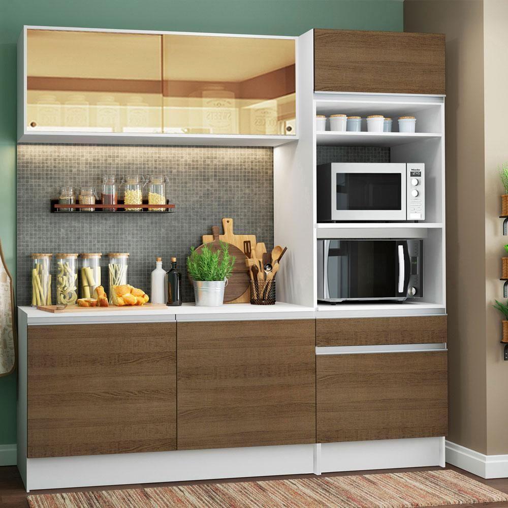 Cozinha Compacta Diamante Pop com Armário Branco Rustic - 1