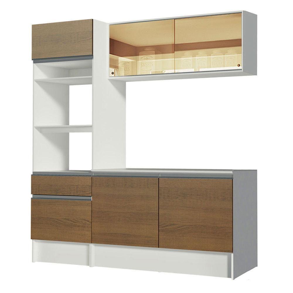 Cozinha Compacta Diamante Pop com Armário Branco Rustic - 3