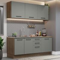 Cozinha Completa 180001 Com Armário E Balcão Rustic/Cinza - 1