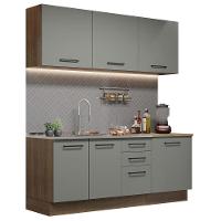 Cozinha Completa 180001 Com Armário E Balcão Rustic/Cinza - 10
