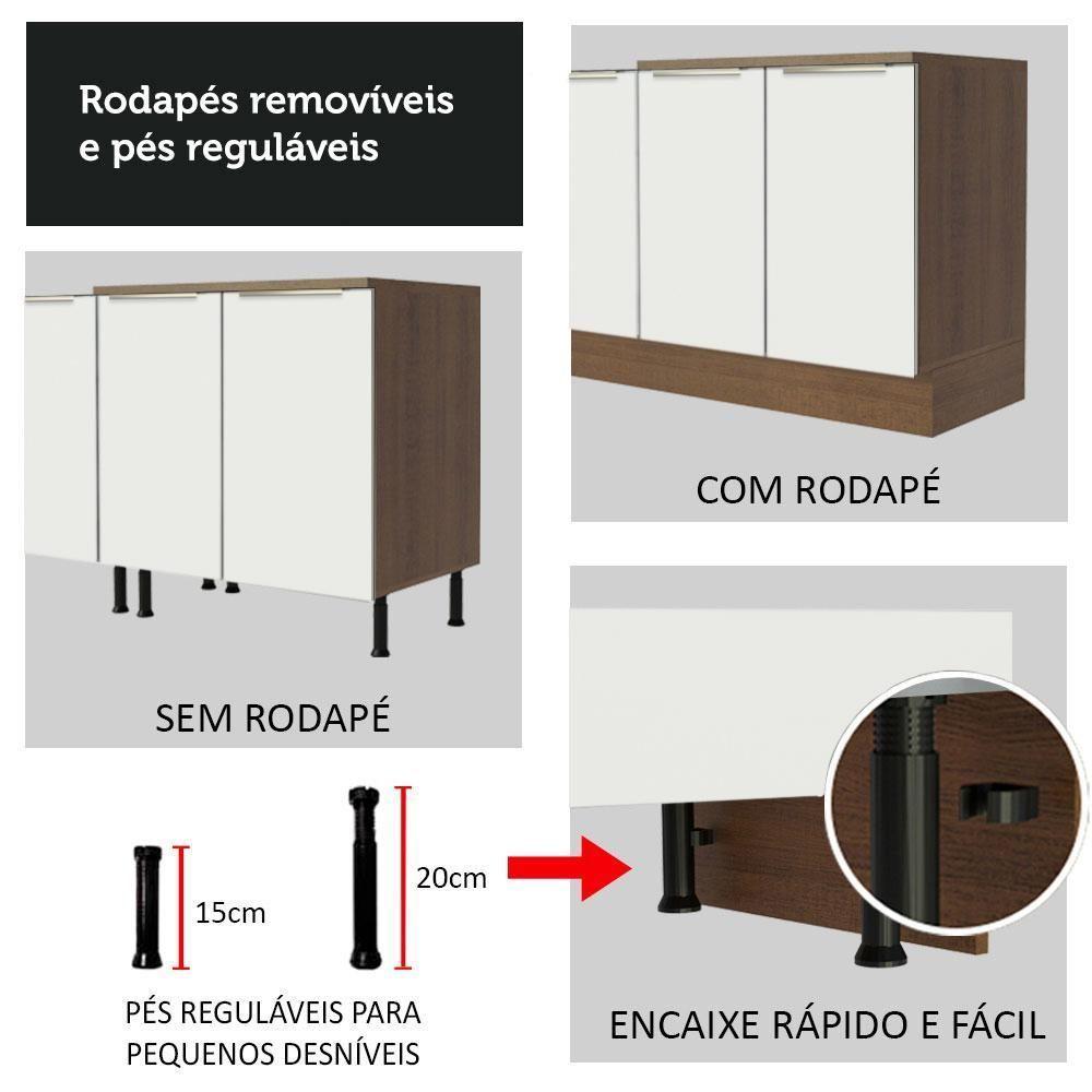 Cozinha Compacta Lux Com Armário E Balcão 5 Portas 3 Gavetas - 5