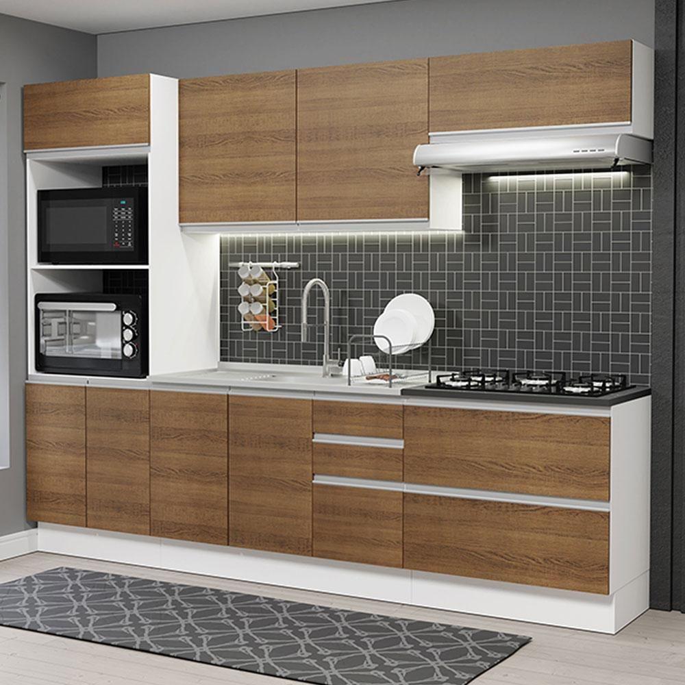 Cozinha Completa 100% Mdf Madesa Acordes Branco Rustic - 1