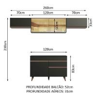Cozinha Compacta Madesa Reims Com Armário E Balcão Preto - 2
