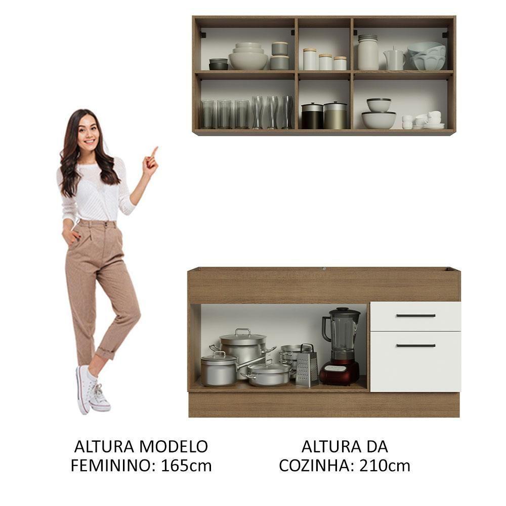 Cozinha Compacta 150002 Com Armário E Balcão Rustic/branco - 6