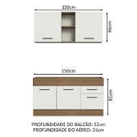 Cozinha Compacta 150002 Com Armário E Balcão Rustic/branco - 8