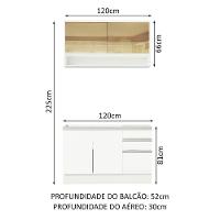 Cozinha Compacta Glamy Com Armário E Balcão sem Tampo E Pia - 7