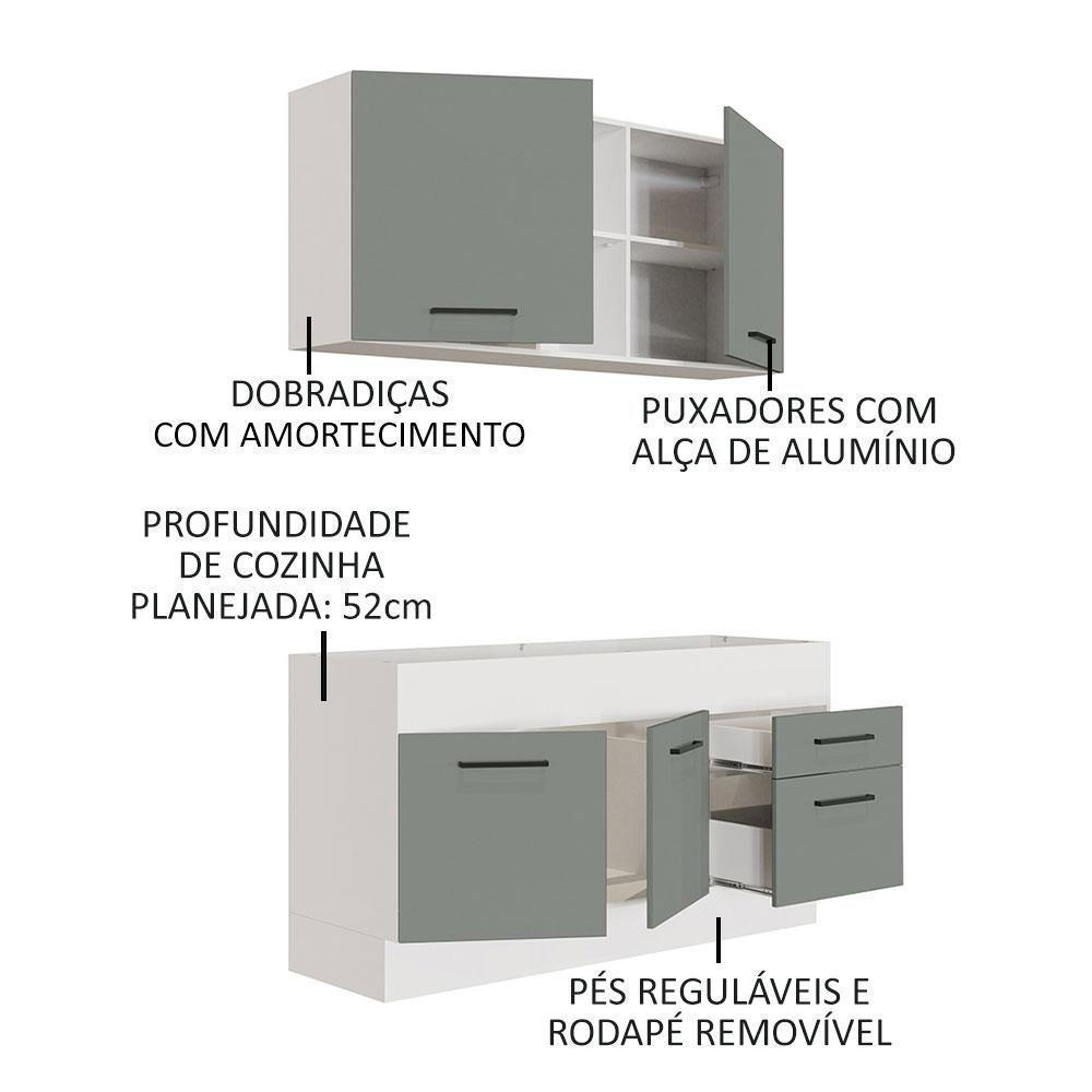 Cozinha Compacta 150002 Com Armário E Balcão Branco/Cinza - 8