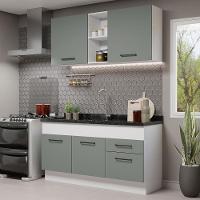 Cozinha Compacta 150002 Com Armário E Balcão Branco/Cinza - 1