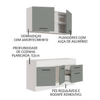 Cozinha Compacta 150002 Com Armário E Balcão Branco/Cinza - 8