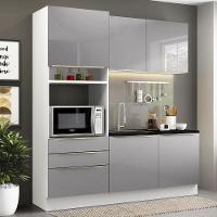Cozinha Compacta Lux com Armário 5 Portas 3 Gavetas Branco