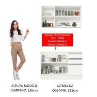 Cozinha Compacta Glamy Com Armário E Balcão sem Tampo E Pia - 8