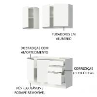Cozinha Compacta Glamy Com Armário E Balcão sem Tampo E Pia - 9
