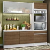 Cozinha Compacta Topazio Pop com Armário Branco Rustic - 1