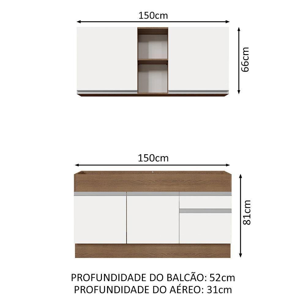 Cozinha Compacta 150002 Com Armário E Balcão Rustic/branco - 9