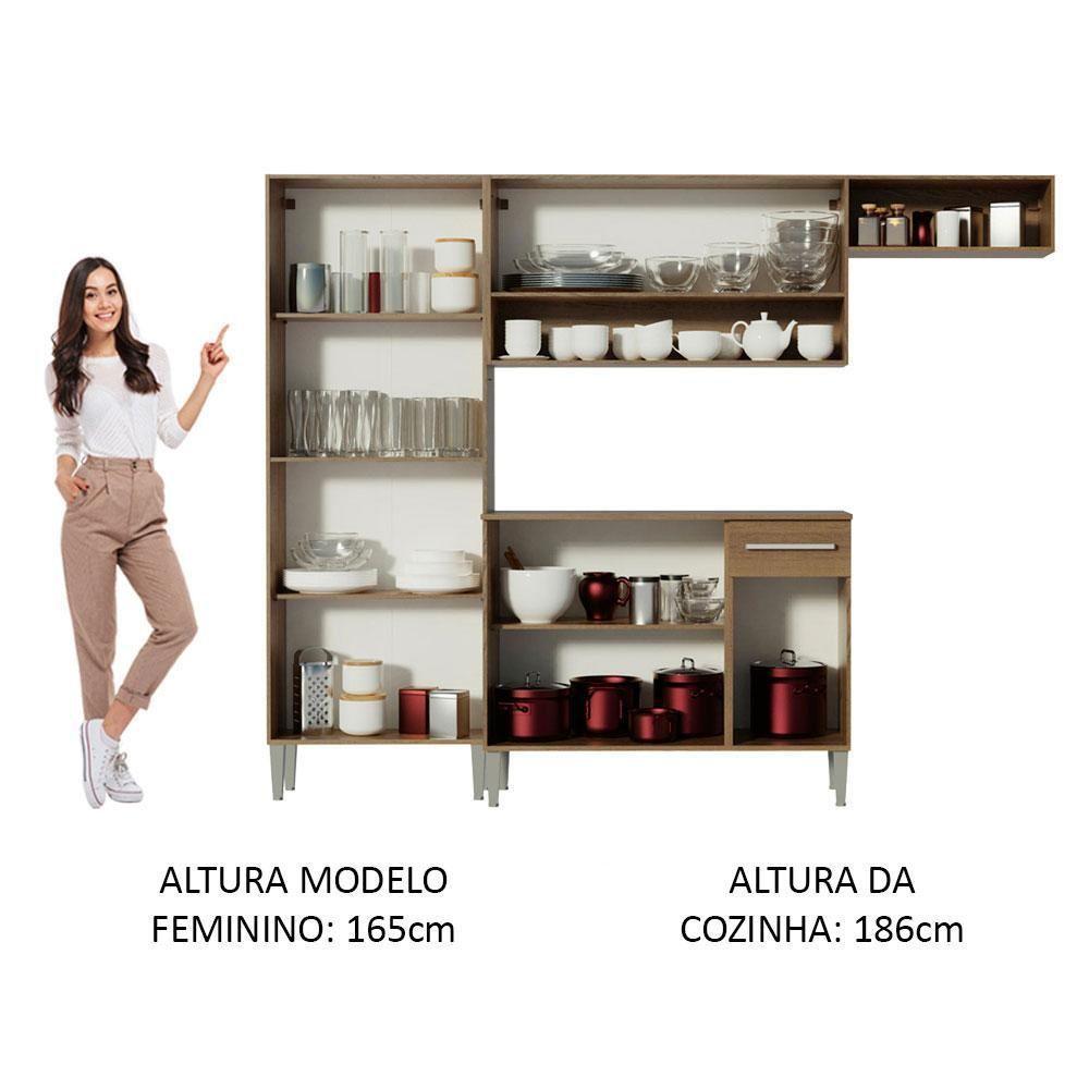 Cozinha Compacta Madesa Com Armário E Balcão Rustic/cinza - 10