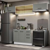 Cozinha Compacta 280004 Com Armário E Balcão Branco/Cinza - 1
