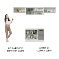 Cozinha Compacta 280004 Com Armário E Balcão Branco/Cinza - 7