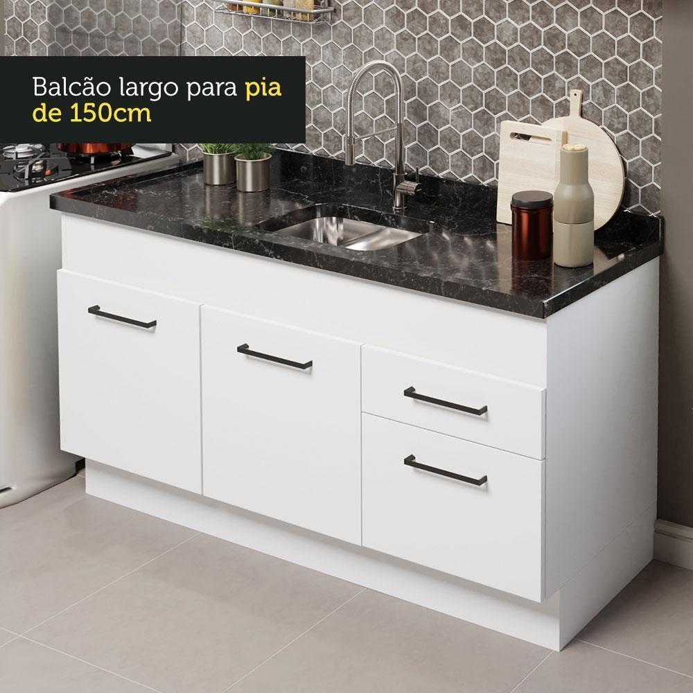 Cozinha Compacta 150002 Com Armário E Balcão Branco Branco - 6