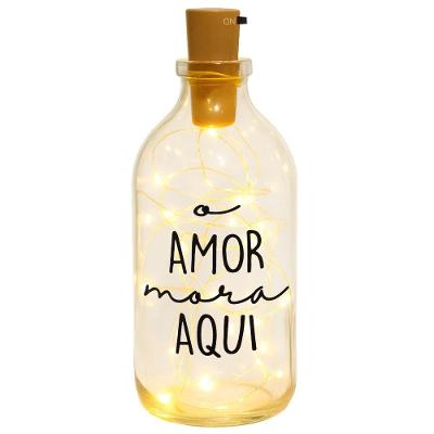 Garrafa Paris 500ml Led O Amor Mora Aqui