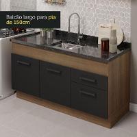 Cozinha Compacta 150002 Com Armário E Balcão Rustic/Preto - 6