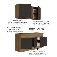 Cozinha Compacta 150001 Com Armário E Balcão Rustic/Preto - 8