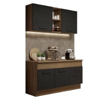 Cozinha Compacta 150001 Com Armário E Balcão Rustic/Preto - 10