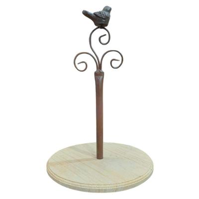Suporte Doce Ferro Marrom Prato Passaro Arabesco