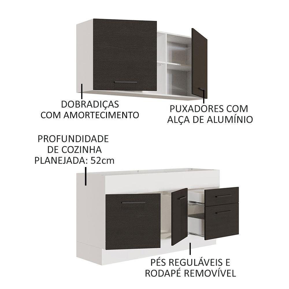 Cozinha Compacta 150002 Com Armário E Balcão Branco/Preto - 8