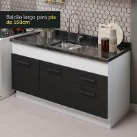 Cozinha Compacta 150002 Com Armário E Balcão Branco/Preto - 6
